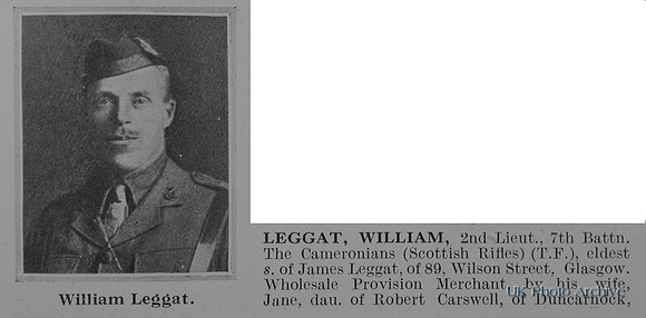 Leggat W 2nd Lt 7th Cameronians Obit Part 1