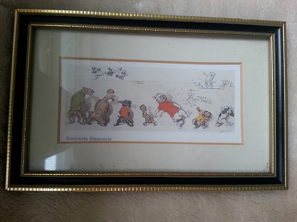 A Pair Of Small Framed And Mounted Prints The Dirty Dogs Of Paris Boris O’Klein