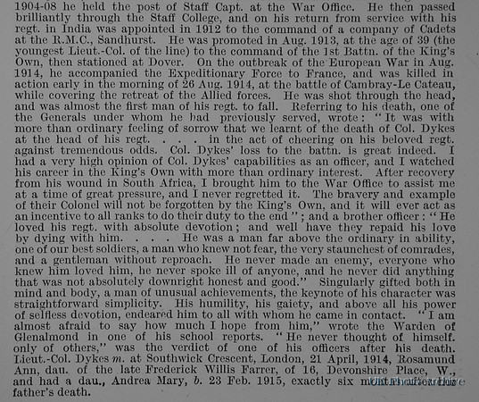 Dykes A M Lt Col 1st Kings Own Obit Part 3