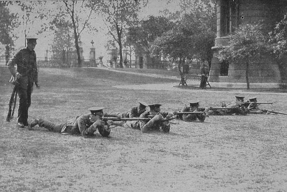 The Inns Of Court Officer Training Corps Being Instructed In Musketry At Lincolns Inn