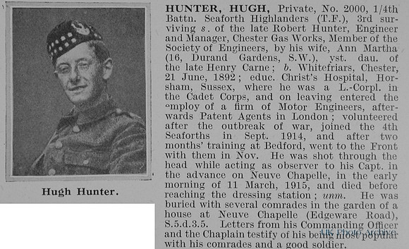 Hunter H Pte 2000 4th Seaforth Highlanders Obit