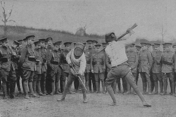 Inns Of Court Officer Training Corps At Bayonet Practice