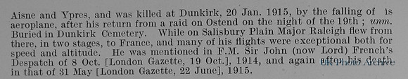 Raleigh G H Brevet Major 1st Essex Regiment Obit Part 2