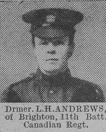 Andrews L H Drummer 11th Canadian Expeditionary Force The Vivid 20th Feb 1915