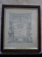 Framed Pianoforte Certificate Pass With Credit 1938 Olive M Tickner