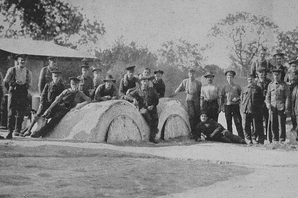 The 18th London Regiment With Field Ovens In Camp