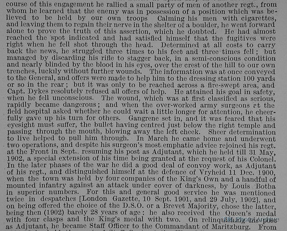 Dykes A M Lt Col 1st Kings Own Obit Part 2