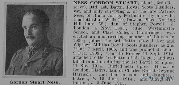 Ness G S Lt 1st Royal Scots Fusiliers Obit