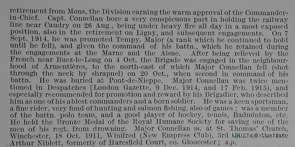 Connellan P M Captain 1st Hampshire Regiment Obit Part 2
