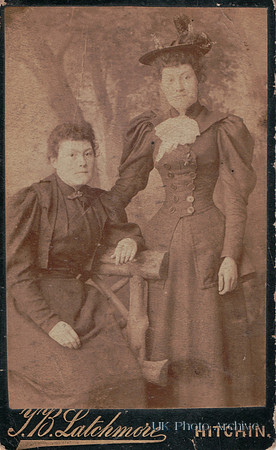 Two Victorian Women Photographer Thomas Benwell Latchmore Hitchin Hertfordshire