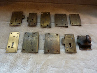 Selection Of Vintage Brass Drawer And Cabinet Locks No Keys