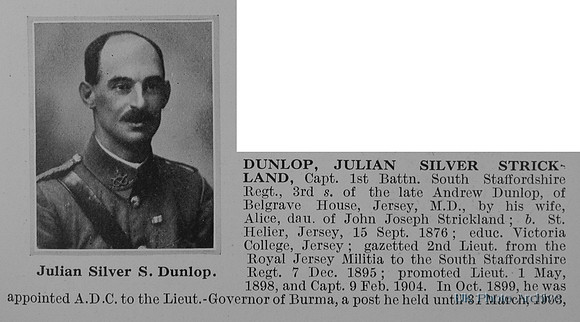 Dunlop J S S Captain 1st South Staffordshire Regiment Obit Part 1