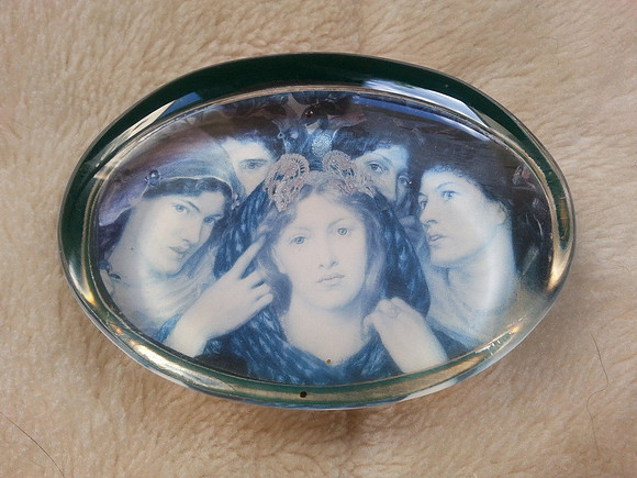 Past Times Detail From The Beloved By Dante Gabriel Rossetti Glass Paperweight