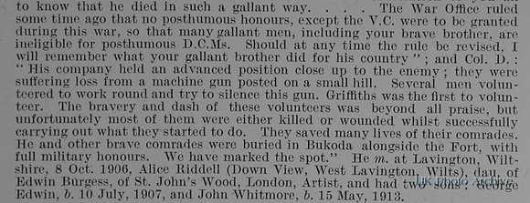 Griffiths G H W Pte 12946 25th Royal Fusiliers Obit Part 2
