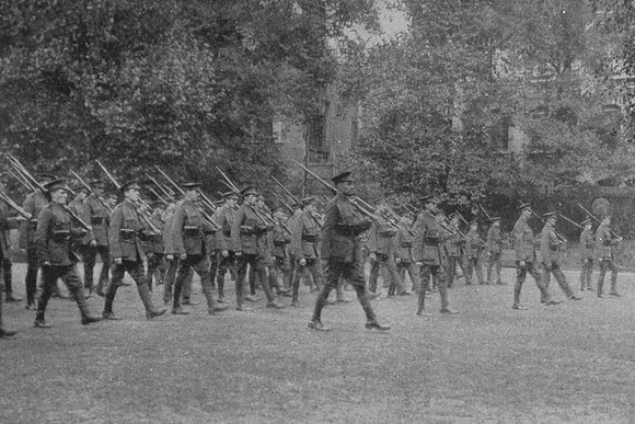 Inns Of Court Officer Training Corps Instructed At Slow March