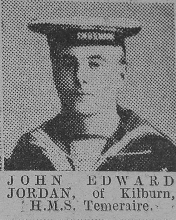 Jordan J E AB HMS Temeraire Royal Navy The Vivid 27th Feb 1915