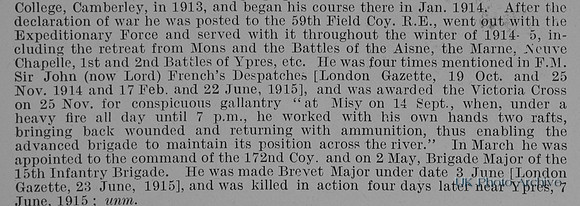 Johnston W H Captain VC Royal Engineers Obit Part 2