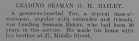 Bailey G H Leading Seaman 220337 HMS Pathfinder Obit