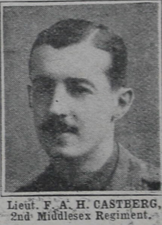 Castberg F A H Lt 2nd Middx Regt The War Illustrated 3rd Apr 1915