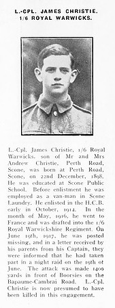 Christie J LCpl 242532 6th Royal Warwickshire Regiment