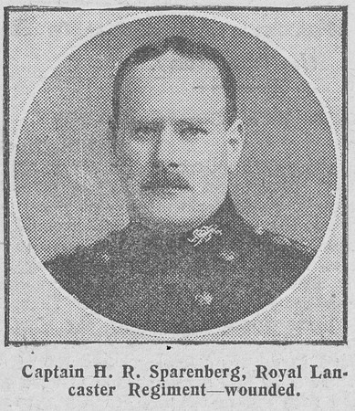 Sparenberg H R Captain Kings Own Royal Lancaster Regiment The Graphic 10th Sep 1914