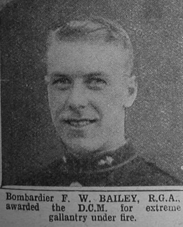 Bailey F W Bmdr DCM RGA The War Illustrated 10th July 1915
