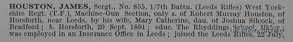 Houston J Sergt 855 7th West Yorkshire Regiment Obit Part 1