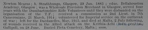 Leggat W 2nd Lt 7th Cameronians Obit Part 2