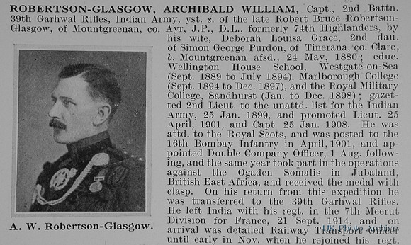 Robertson-Glasgow A W Captain Indian Army Obit Part 1