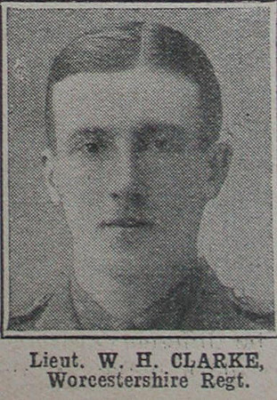 Clarke W H Lt Worcs Regt The War Illustrated 10th Apr 1915