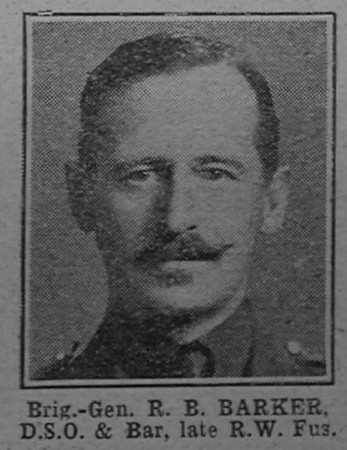 Barker R B Brig Gen DSO + Bar Royal Welsh Fusiliers The War Illustrated 27th Apr 1918