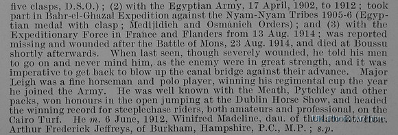 Leigh C Major DSO 2nd Kings Own Scottish Borderers Obit Part 2