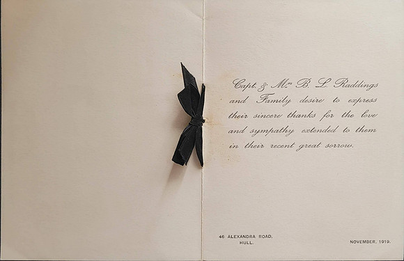 Memorial Card Mary Catherine Raddings Died 23rd November 1919 Inside