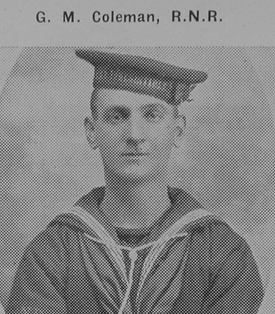 Coleman G M Seaman 3356A HMS Cressy Royal Naval Reserve
