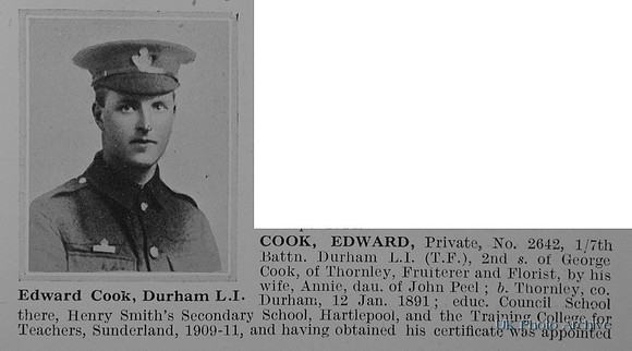 Cook E Pte 2642 7th Durham Light Infantry Obit Part 1