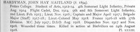 Hardyman J H M Lt Col DSO MC 8th Somerset Light Infantry Obit