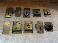 Selection Of Vintage Brass Drawer And Cabinet Locks No Keys