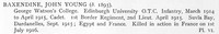 Baxendine J Y 2nd Lt 1st Border Regiment Obit