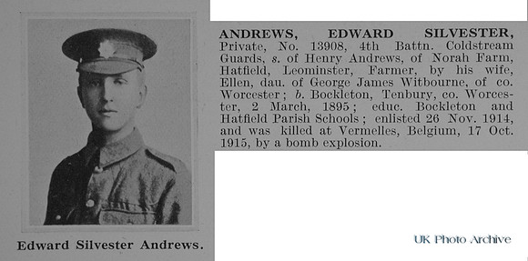 Andrews E S Pte 13908 4th Coldstream Guards Obit