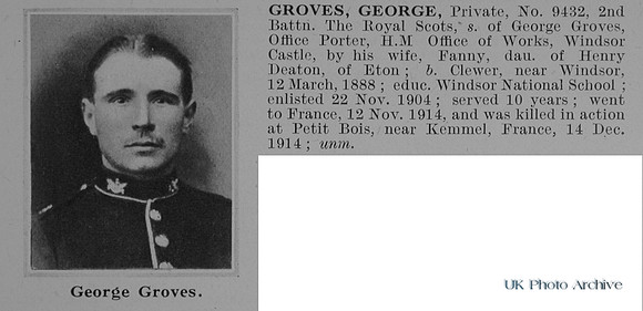 Groves G Pte 9432 2nd Royal Scots Obit