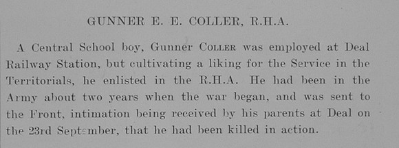 Collier E E Dvr 70518 Royal Horse Artillery Obit