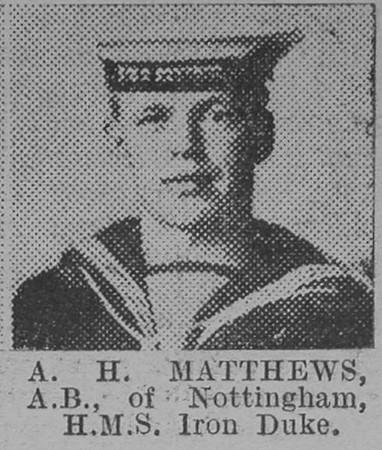 Matthews A H AB HMS Iron Duke Royal Navy The Vivid 27th Feb 1915