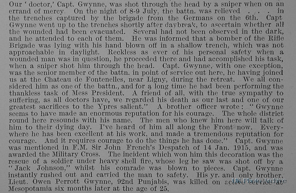 Gwynne J F Captain Royal Army Medical Corps Obit Part 2