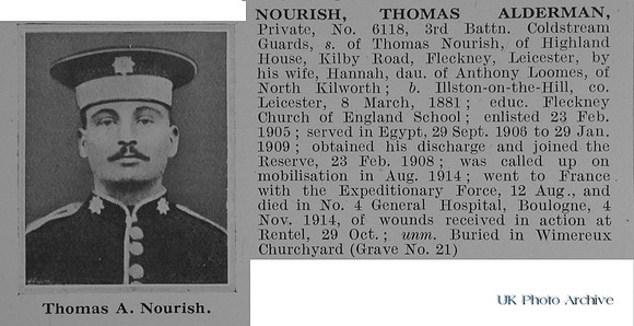 Nourish T A Pte 6118 3rd Coldstream Guards Obit