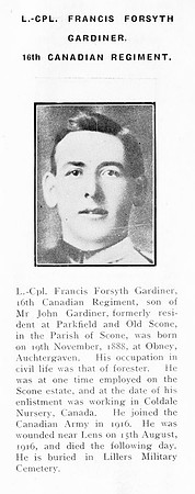 Gardiner F F LCpl 736729 16th Canadian Infantry
