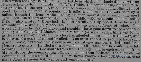 Molloy M V 2nd Lt 2nd Notts And Derby Regiment Obit Part 2