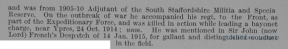 Dunlop J S S Captain 1st South Staffordshire Regiment Obit Part 2