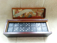 Children's Dominoes In Vintage Style Box