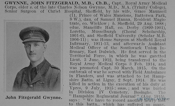 Gwynne J F Captain Royal Army Medical Corps Obit Part 1