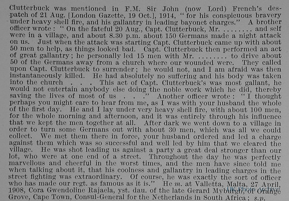 Clutterbuck H Captain 1st Kings Own Obit Part 2